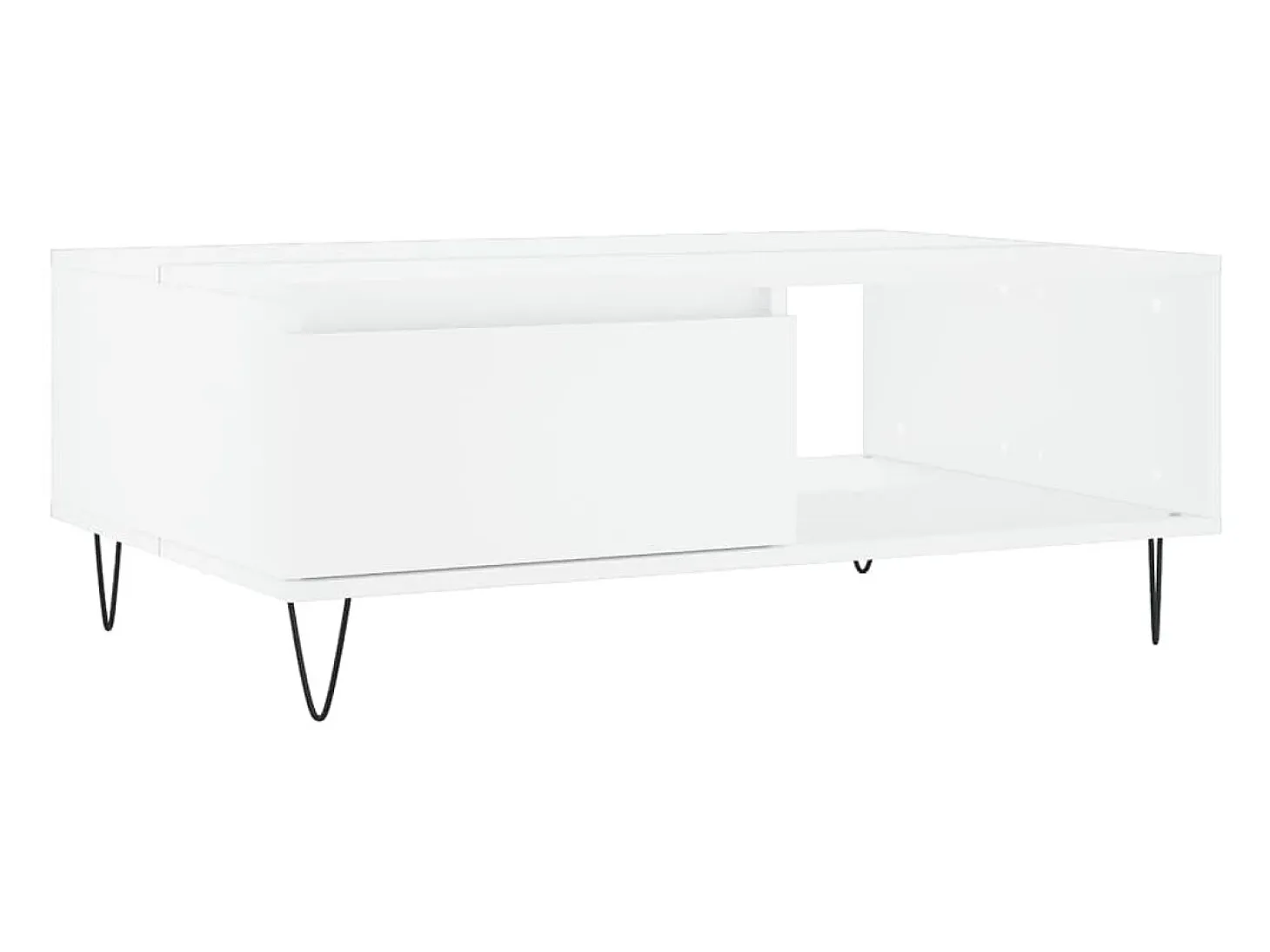 Mesa de centro madera de ingeniería blanco 90x60x35 cm