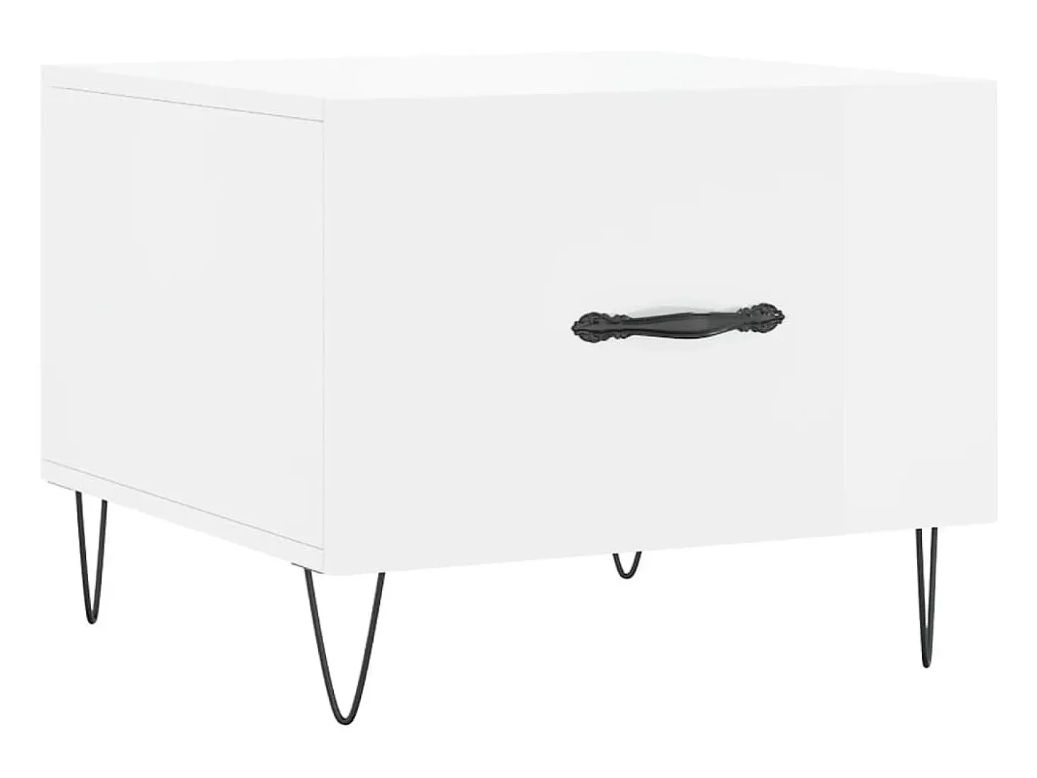 Mesa de centro madera de ingeniería brillo blanco 50x50x40 cm