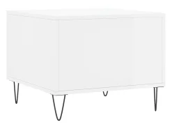 Mesa de centro madera de ingeniería brillo blanco 50x50x40 cm