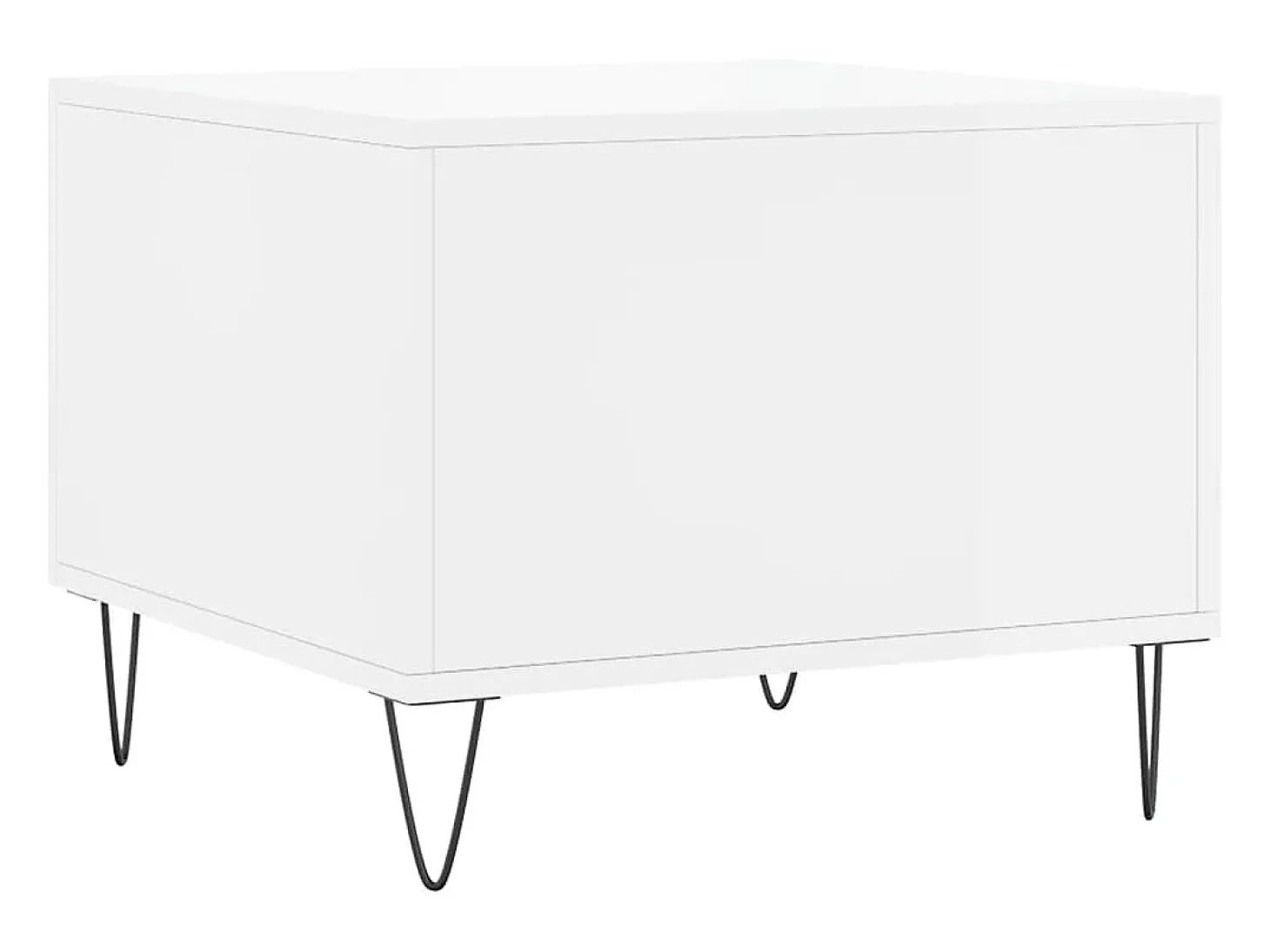 Mesa de centro madera de ingeniería brillo blanco 50x50x40 cm