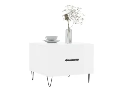 Mesa de centro madera de ingeniería brillo blanco 50x50x40 cm