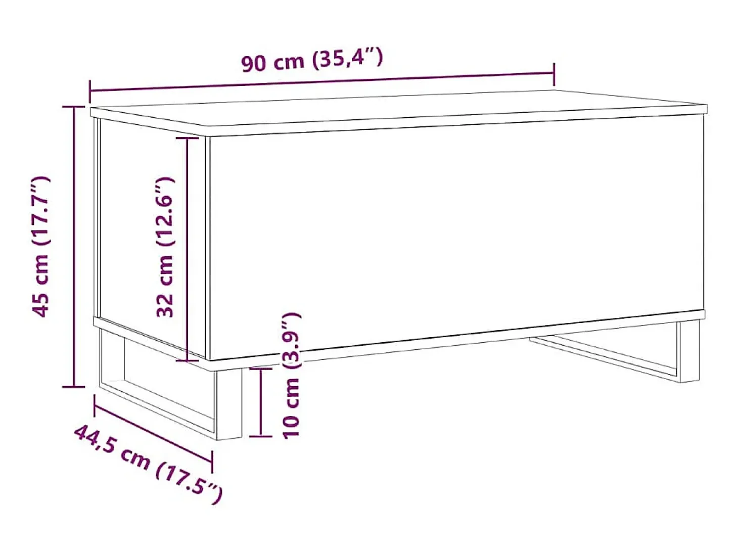Mesa de centro madera de ingeniería roble artisan 90x44,5x45 cm