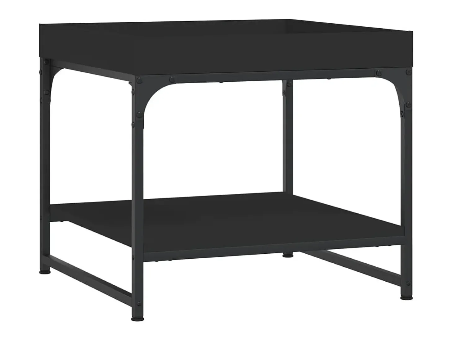 Mesa de centro madera de ingeniería negro 49,5x49,5x45 cm
