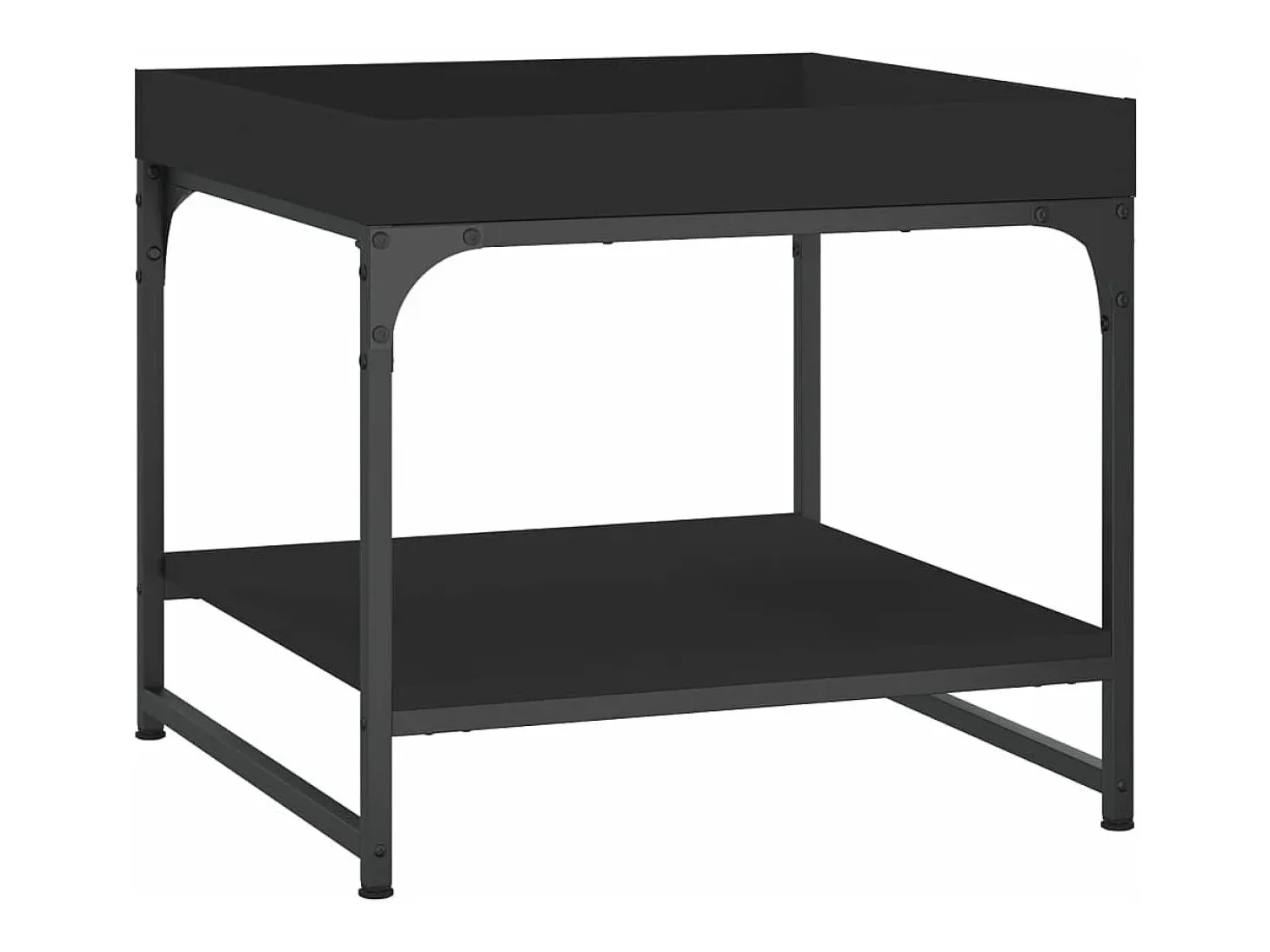 Mesa de centro madera de ingeniería negro 49,5x49,5x45 cm