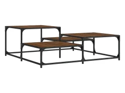 Mesa de centro madera de ingeniería roble marrón 107x107x40 cm