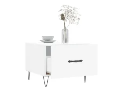 Mesa de centro madera de ingeniería blanca 50x50x40 cm