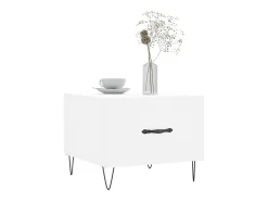 Mesa de centro madera de ingeniería blanca 50x50x40 cm