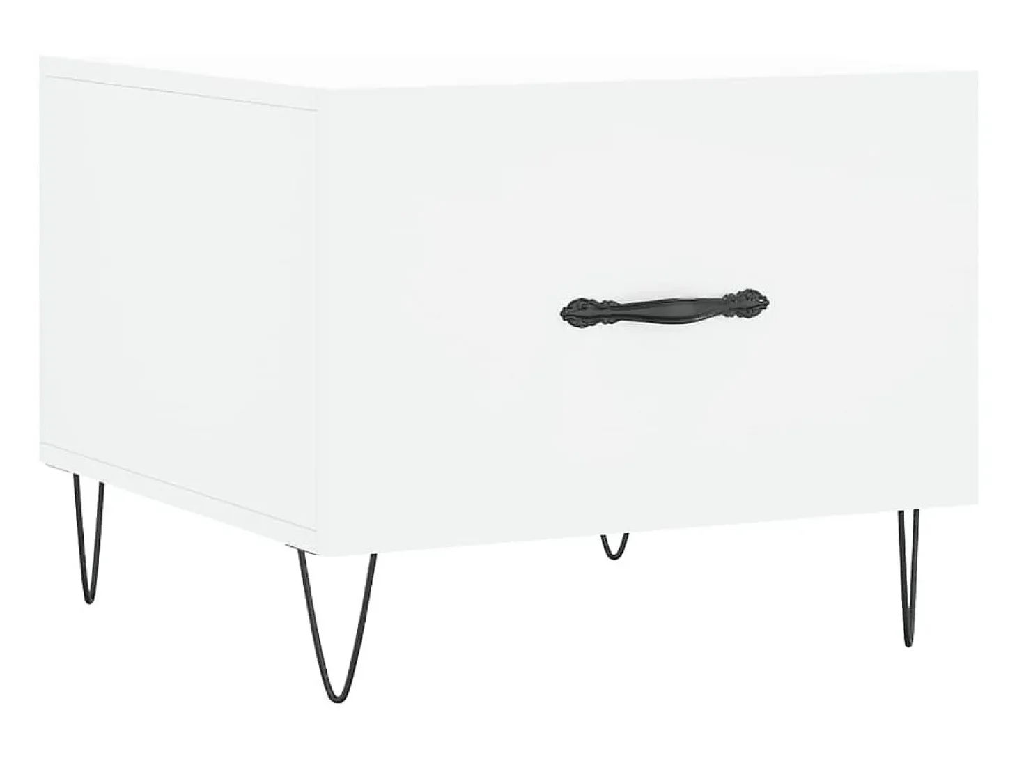 Mesa de centro madera de ingeniería blanca 50x50x40 cm