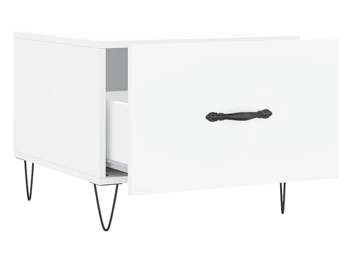 Mesa de centro madera de ingeniería blanca 50x50x40 cm