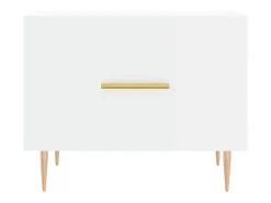 Mesa de centro madera de ingeniería brillo blanco 50x50x40 cm