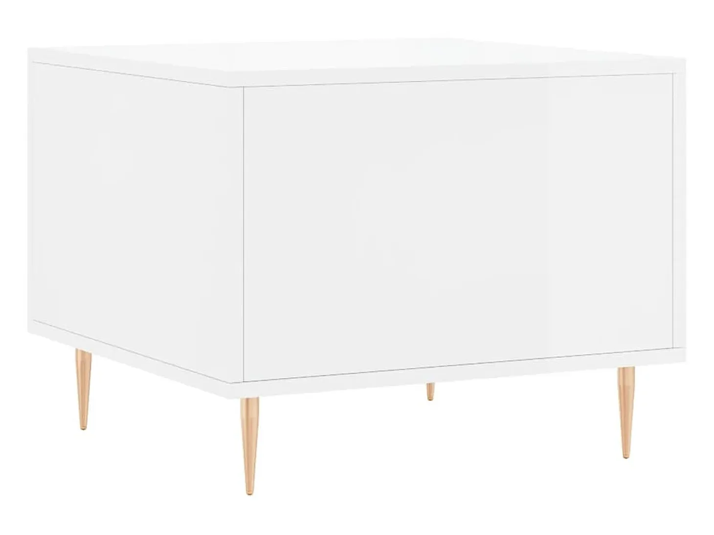 Mesa de centro madera de ingeniería brillo blanco 50x50x40 cm