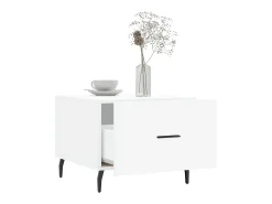 Mesa de centro madera de ingeniería blanca 50x50x40 cm