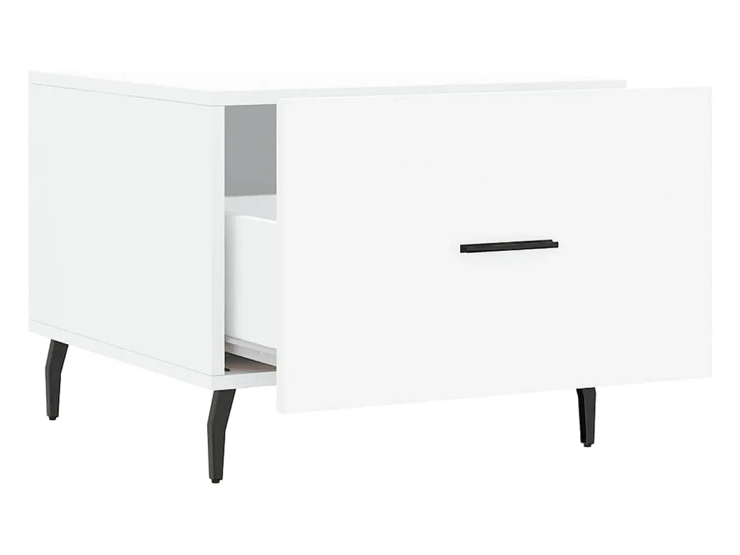 Mesa de centro madera de ingeniería blanca 50x50x40 cm