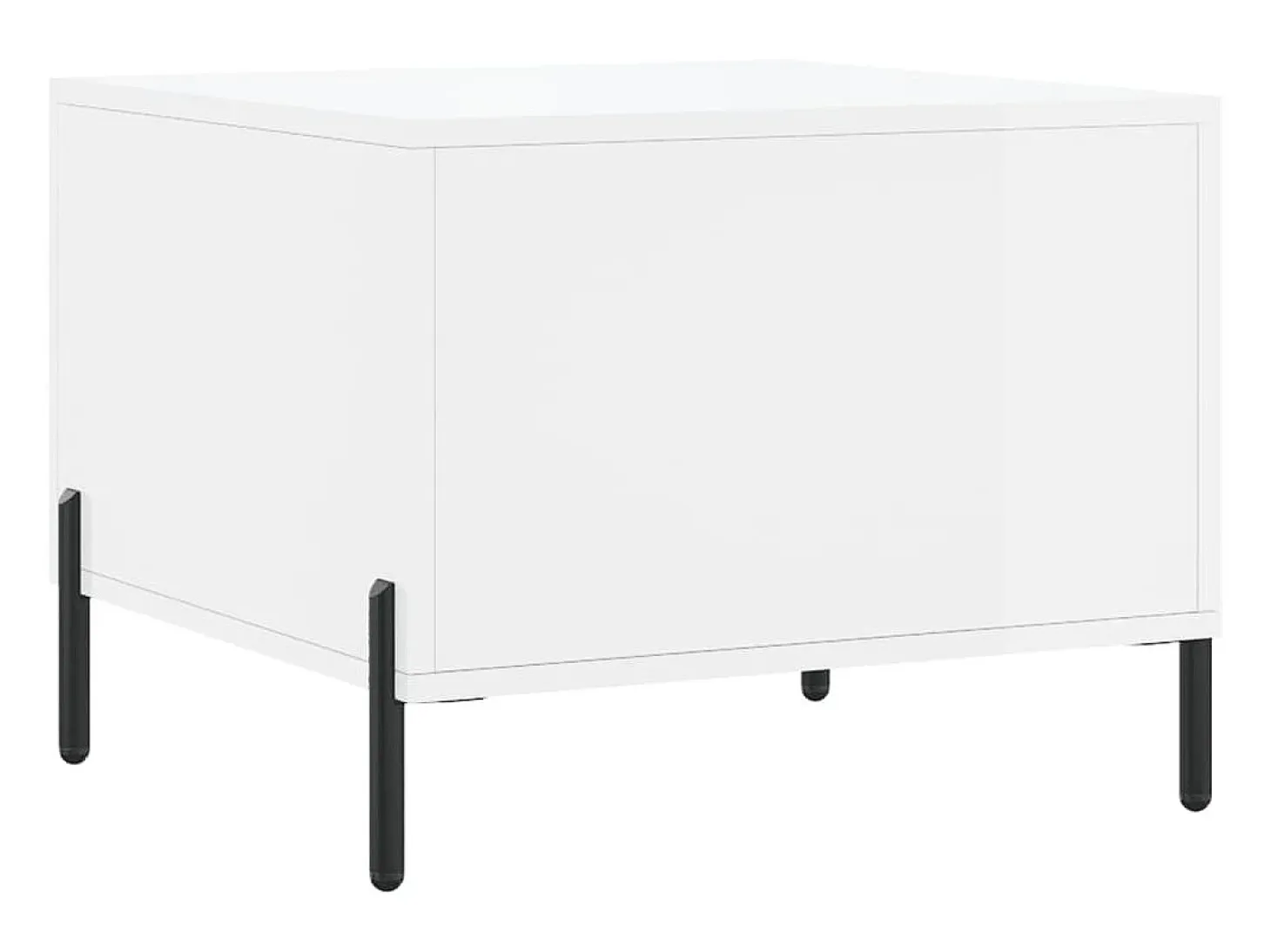 Mesa de centro madera de ingeniería brillo blanco 50x50x40 cm