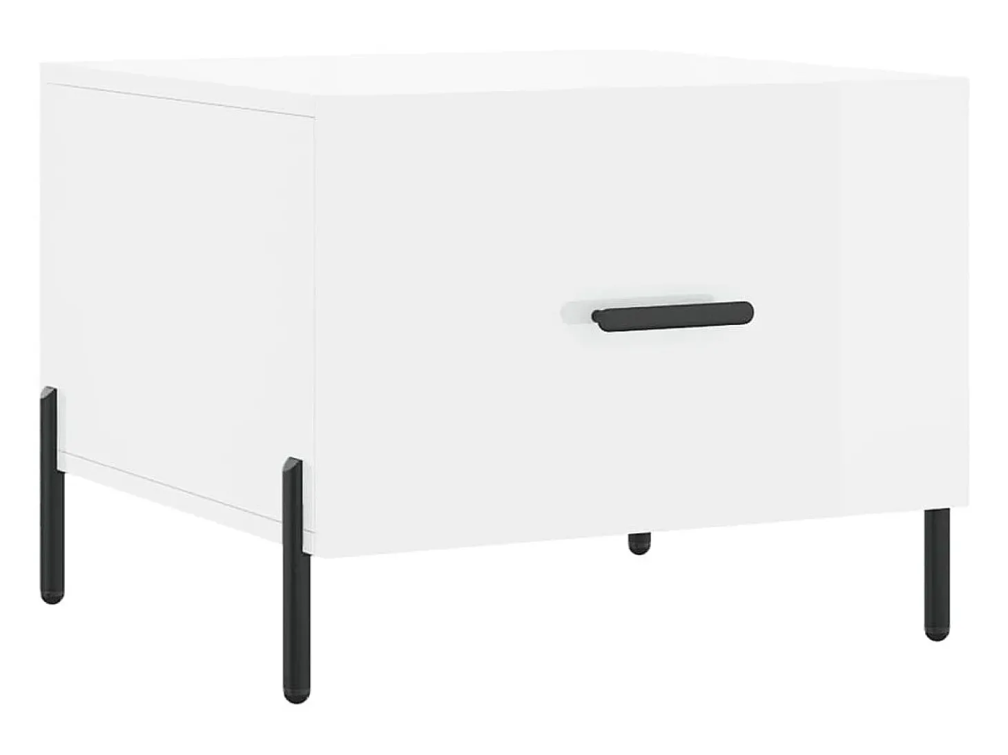 Mesa de centro madera de ingeniería brillo blanco 50x50x40 cm