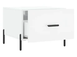 Mesa de centro madera de ingeniería brillo blanco 50x50x40 cm