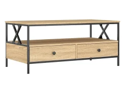 Mesa de centro madera de ingeniería roble Sonoma 100x51x45 cm