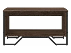Mesa de centro madera de ingeniería marrón roble 75x51x40 cm