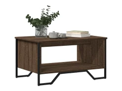 Mesa de centro madera de ingeniería marrón roble 75x51x40 cm
