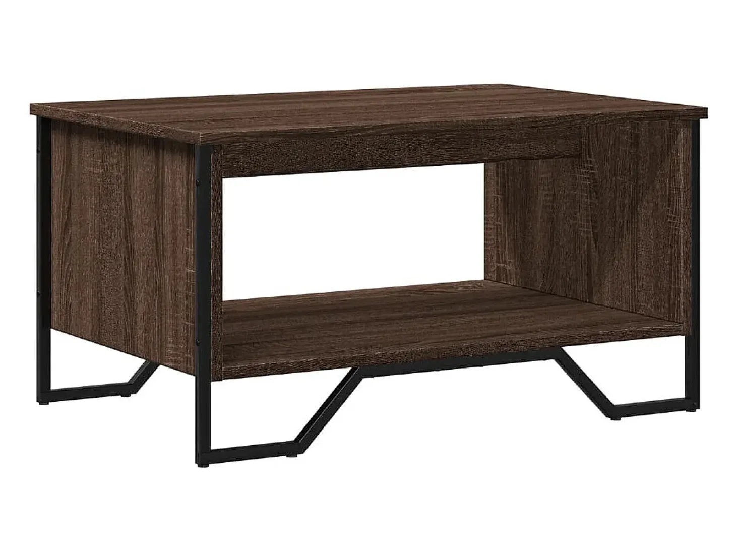 Mesa de centro madera de ingeniería marrón roble 75x51x40 cm