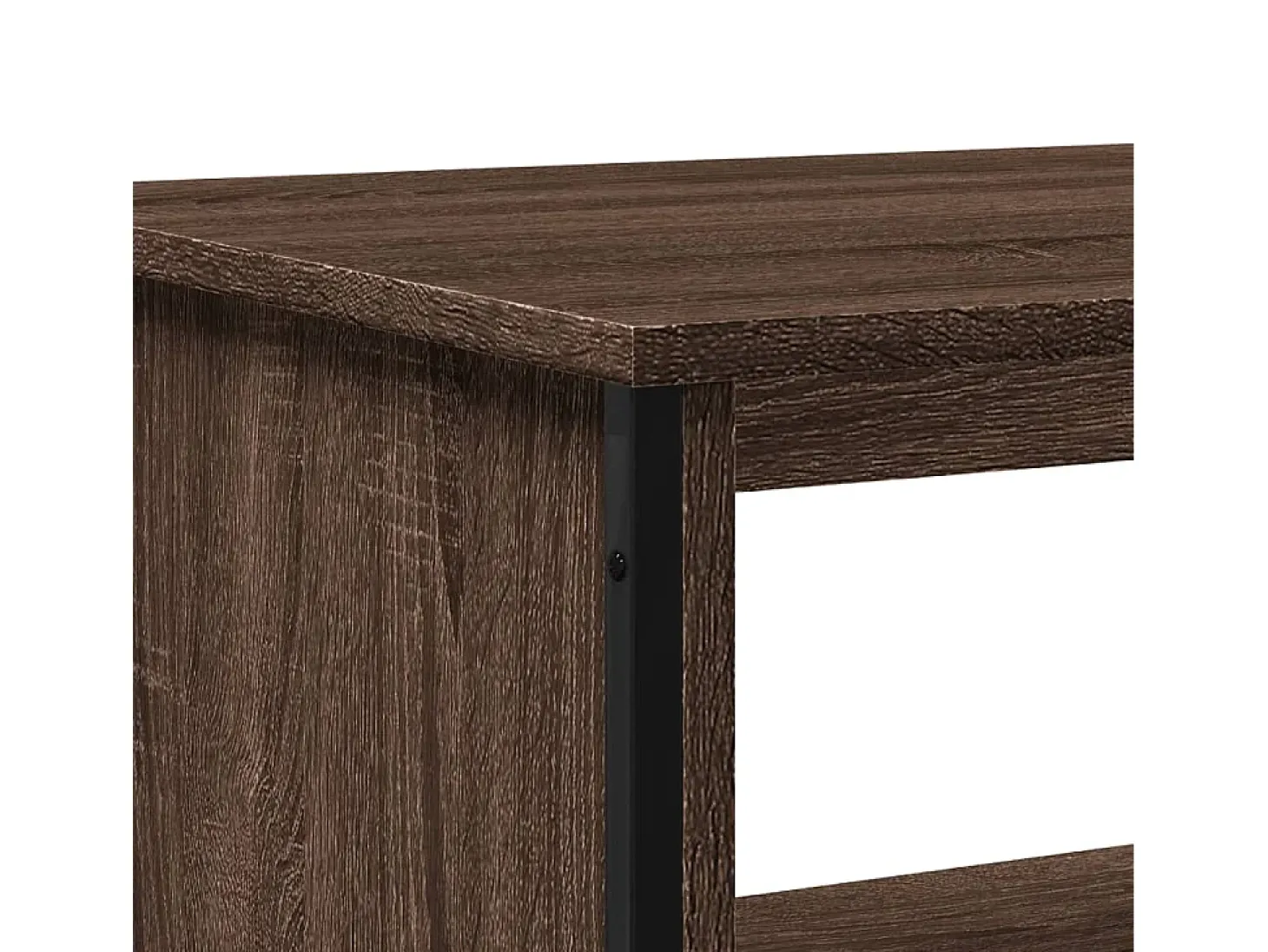Mesa de centro madera de ingeniería marrón roble 75x51x40 cm