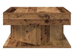 Mesa de centro madera de ingeniería envejecida 55x55x30 cm