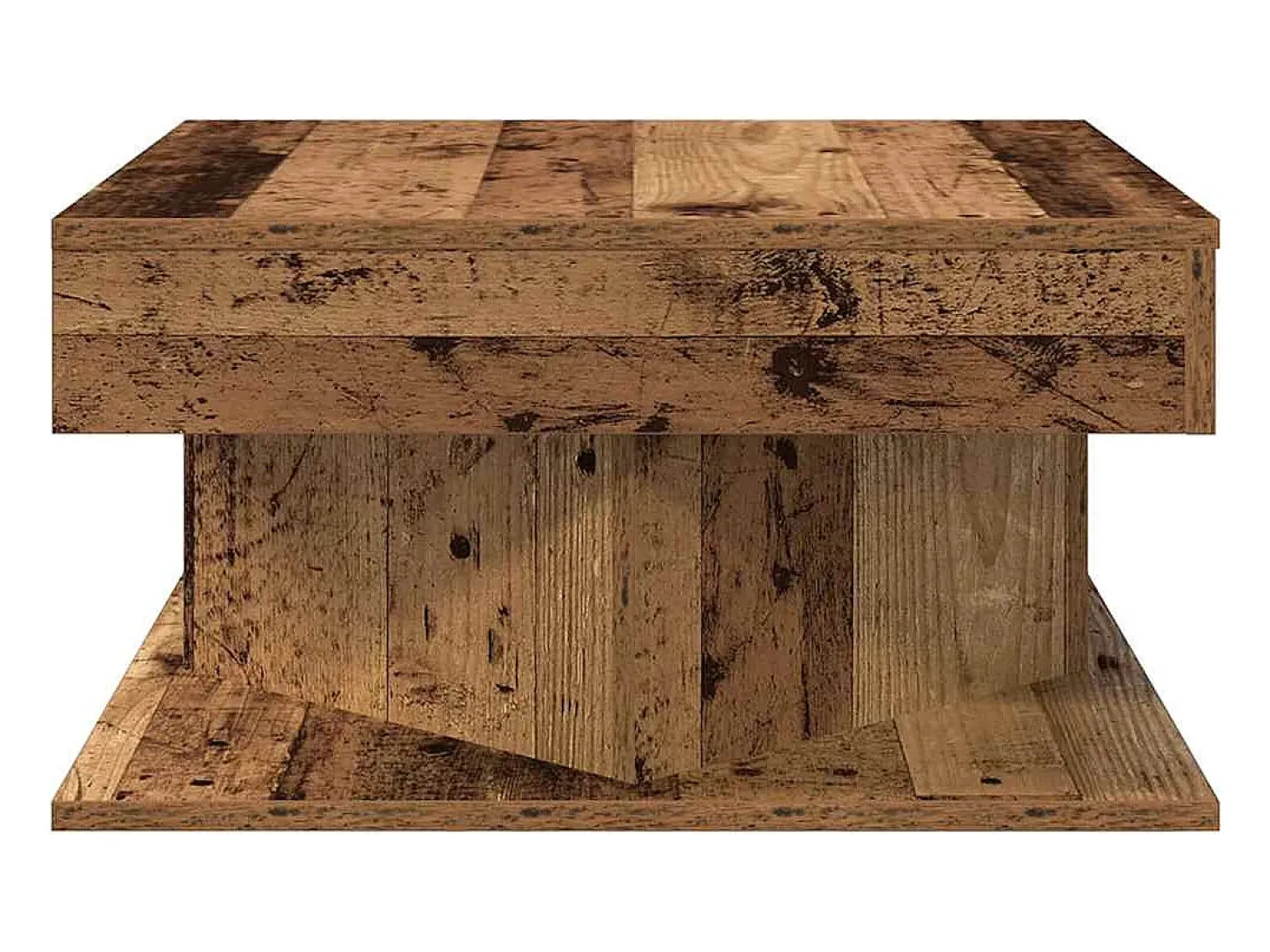 Mesa de centro madera de ingeniería envejecida 55x55x30 cm