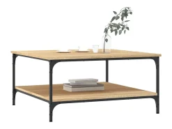 Mesa de centro madera de ingeniería roble Sonoma 80x80x40 cm