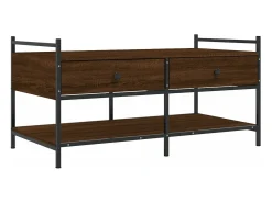 Mesa de centro madera de ingeniería roble marrón 99x50x50 cm