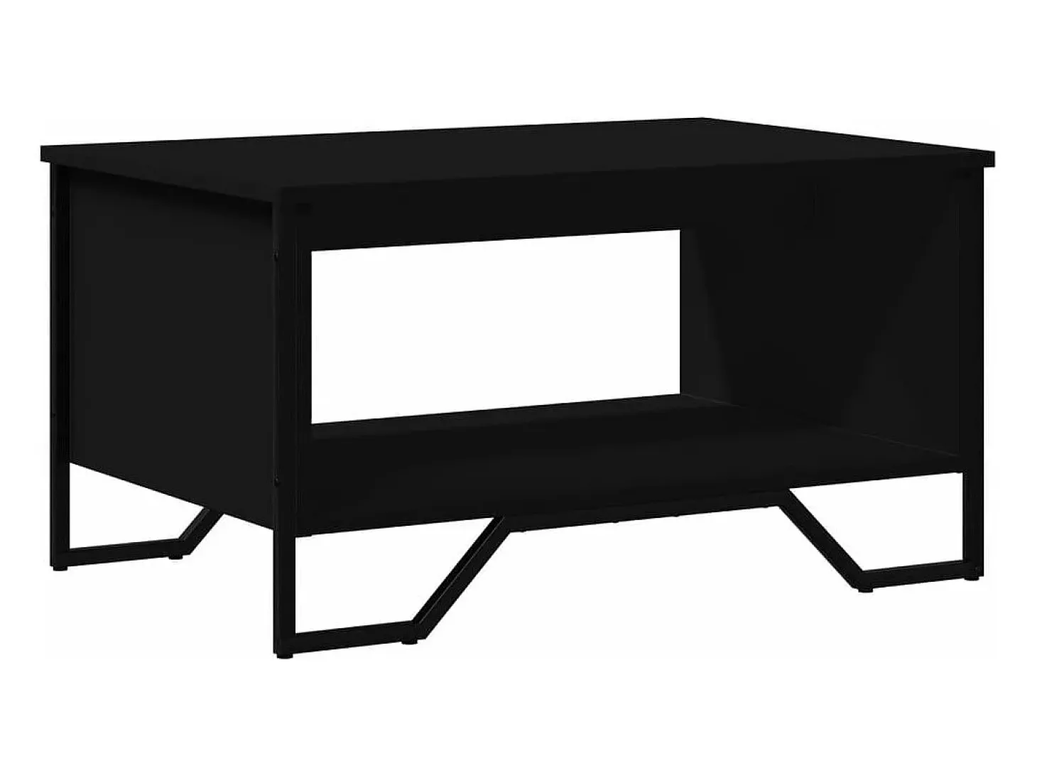 Mesa de centro madera de ingeniería negra 75x51x40 cm