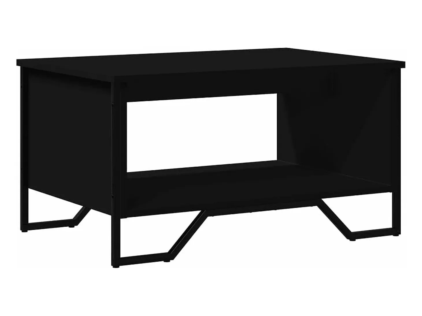Mesa de centro madera de ingeniería negra 75x51x40 cm