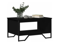 Mesa de centro madera de ingeniería negra 75x51x40 cm