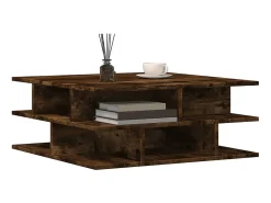 Mesa de centro madera de ingeniería roble ahumado 70x70x29 cm