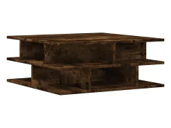Mesa de centro madera de ingeniería roble ahumado 70x70x29 cm
