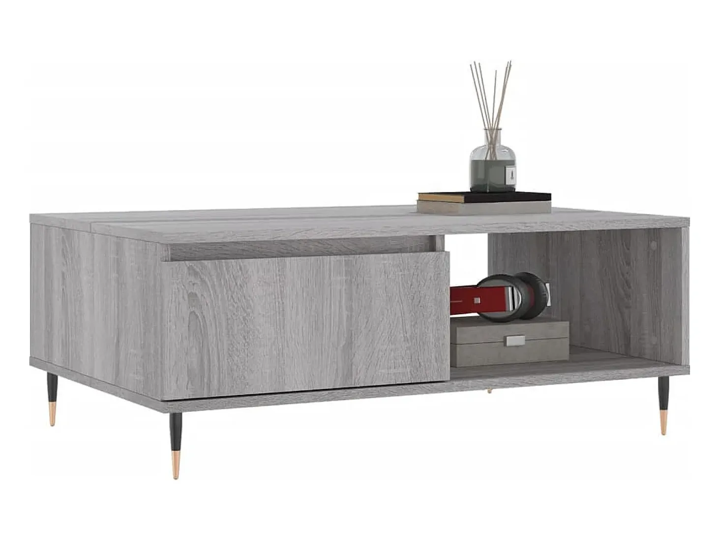 Mesa de centro madera de ingeniería gris Sonoma 90x60x35 cm