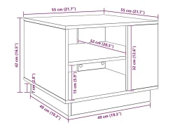 Mesa de centro madera de ingeniería roble artisan 55x55x42 cm