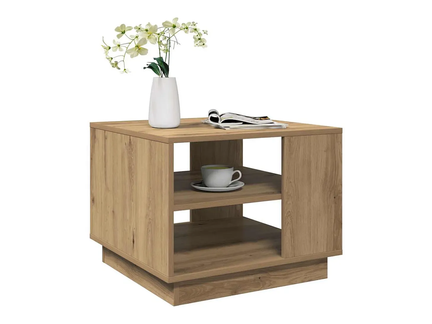 Mesa de centro madera de ingeniería roble artisan 55x55x42 cm