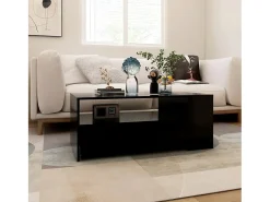 Mesa de centro madera de ingeniería negra 102x55x42 cm