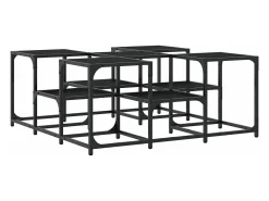 Mesa de centro madera de ingeniería negro 91x91x40 cm