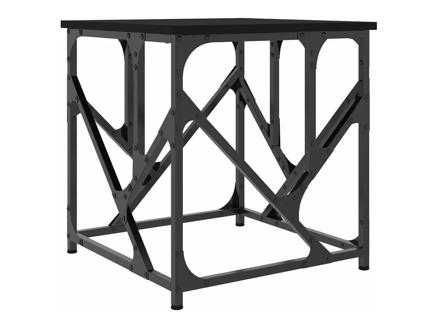 Mesa de centro madera de ingeniería negra 45x45x47,5 cm