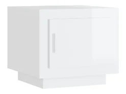 Mesa de centro madera de ingeniería blanco brillo 51x50x45 cm