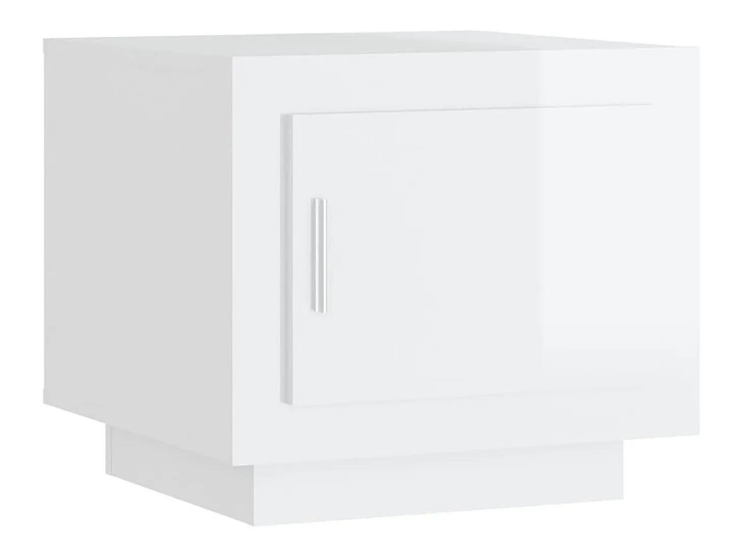 Mesa de centro madera de ingeniería blanco brillo 51x50x45 cm