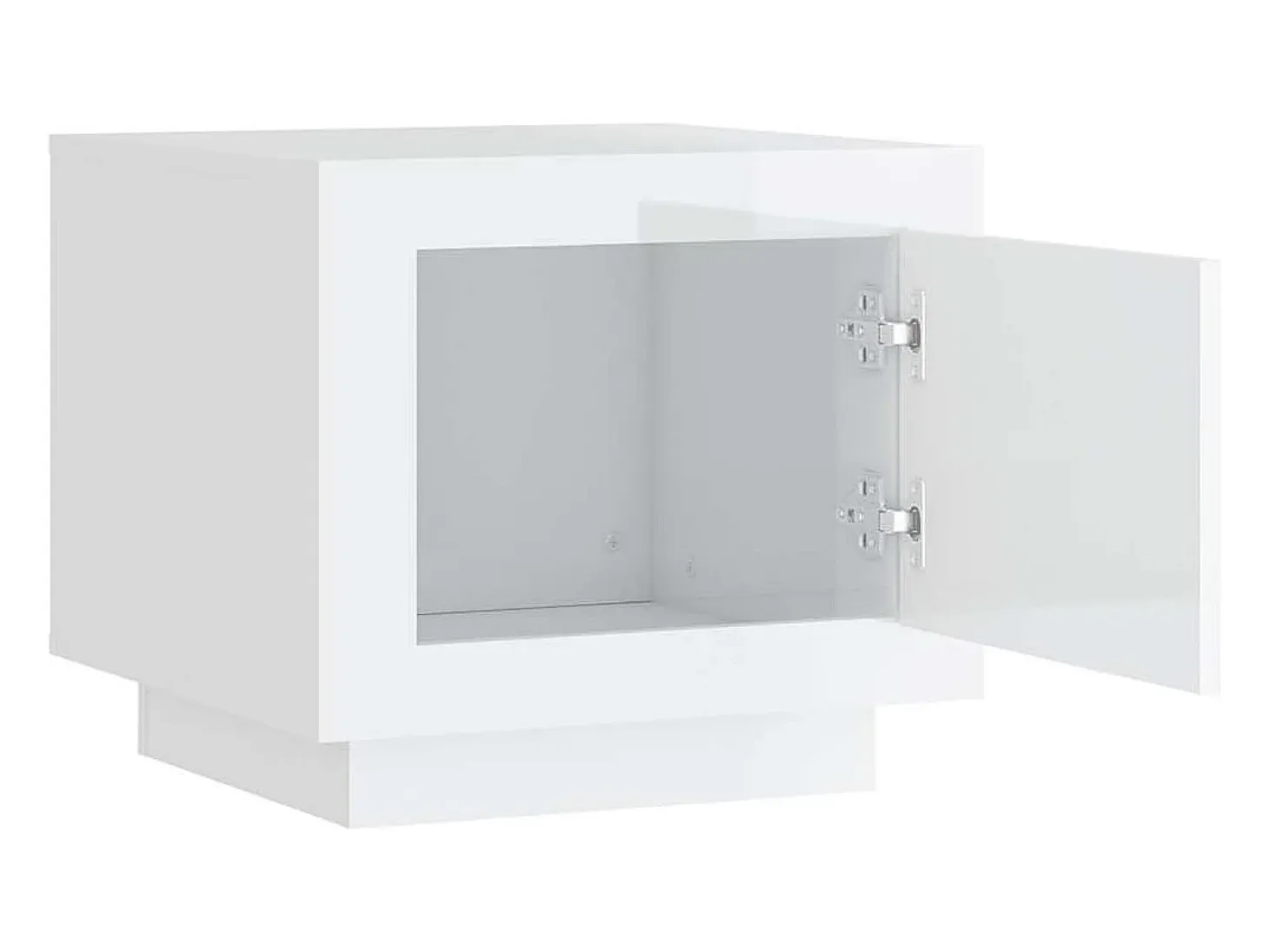 Mesa de centro madera de ingeniería blanco brillo 51x50x45 cm