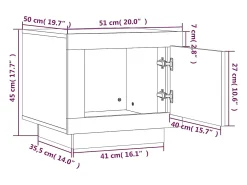 Mesa de centro madera de ingeniería blanco brillo 51x50x45 cm