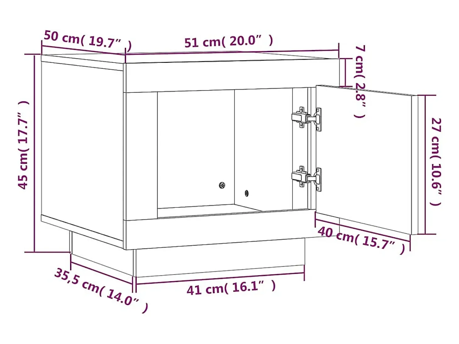 Mesa de centro madera de ingeniería blanco brillo 51x50x45 cm