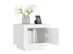 Mesa de centro madera de ingeniería blanco brillo 51x50x45 cm
