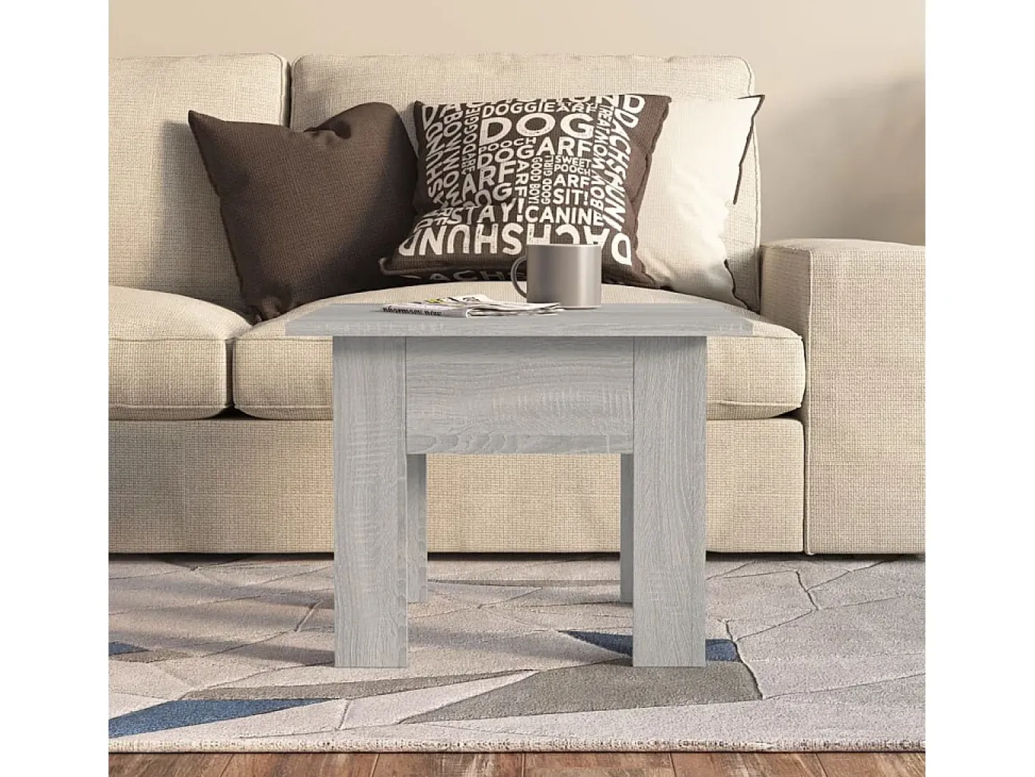 Mesa de centro madera de ingeniería gris Sonoma 55x55x42 cm