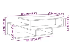 Mesa de centro madera de ingeniería envejecida 105x55x32 cm