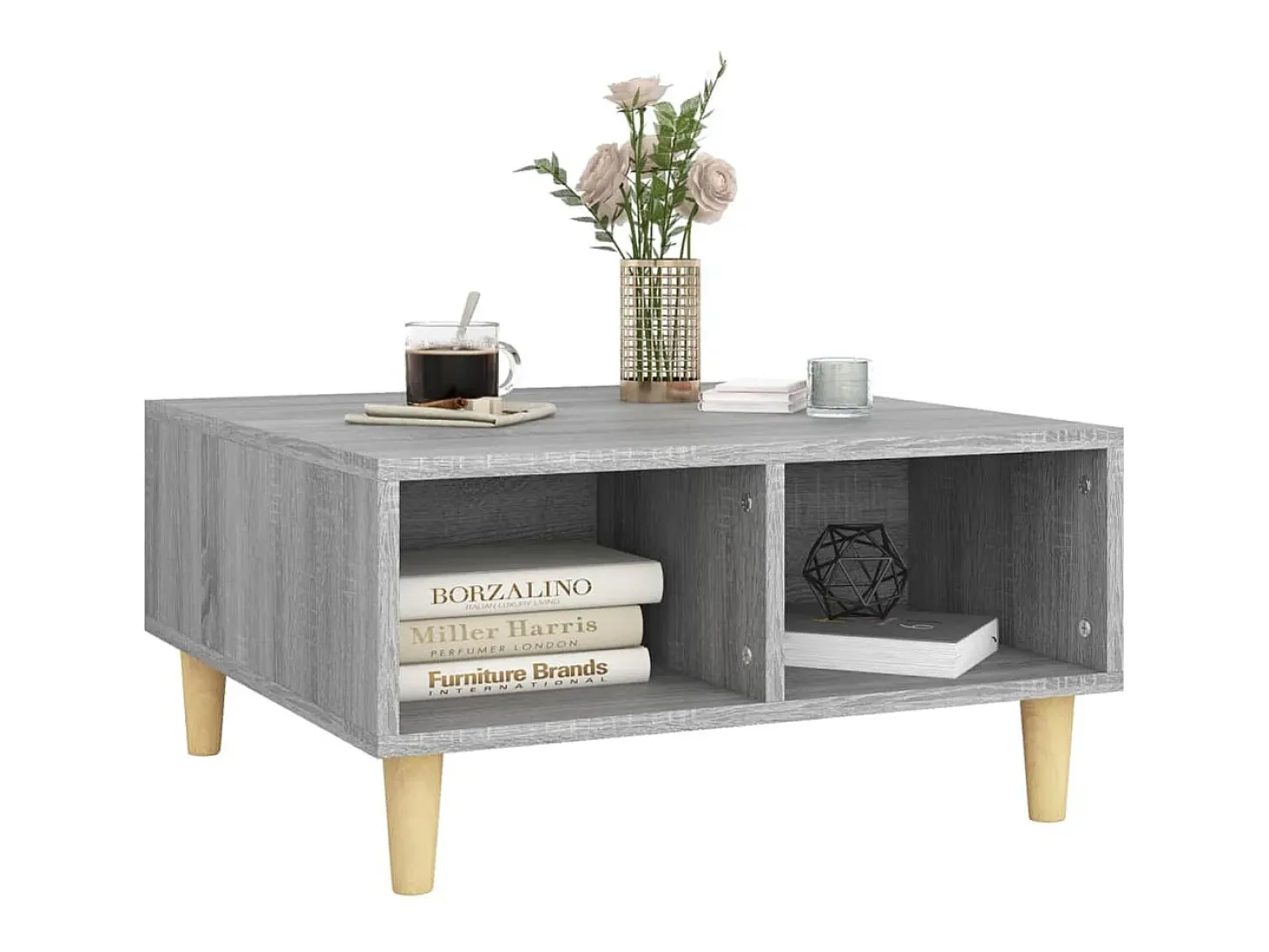 Mesa de centro madera de ingeniería gris Sonoma 60x60x30 cm