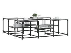 Mesa de centro madera de ingeniería gris Sonoma 121x121x40 cm